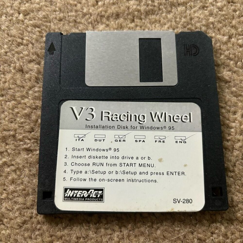V3 Racing Wheel Installation Disk For Windows 95 SV-280